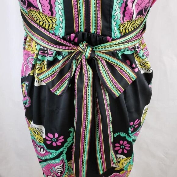 Beige by eci Multicolor Floral V-Neck Sleeveless Dress – Size 8 - Picture 9 of 12